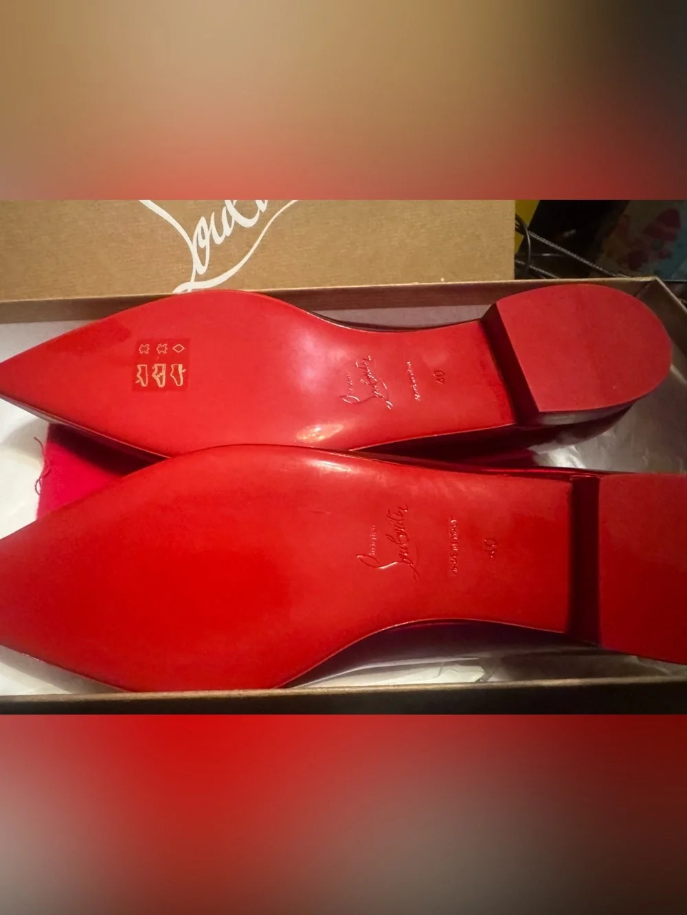 Christian Louboutin Hot Patent Leather Chikita flats